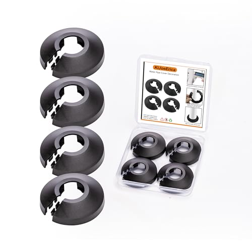 4Pcs 1/2 Inch Flange Water Pipe Cover (Black)