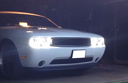 Ijdmtoy Complete Set 4-Ring 252-Smd Led Angel Eye Halo Rings Kit W/Relay Harness Compatible With 2008-2014 Dodge Challenger Headlight Retrofit, Xenon White #TOP7