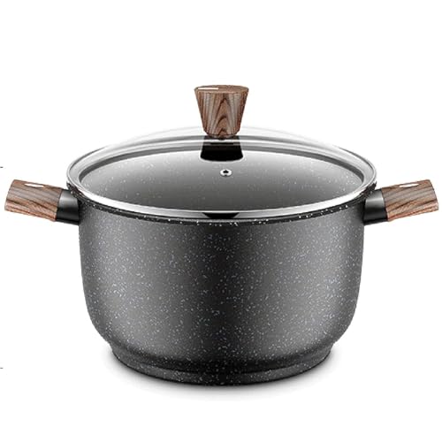 Olla Para Sopa - Olla Para Sopa De Acero Inoxidable, Olla Antiadherente De Doble Asa, Olla Para Sopa Con Mango Anti-escaldaduras, Universal Para Estufa De Gas Natural Y Cocina De Inducción(Black,22CM)