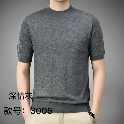 Mens Wool Knitwear Short Sleeve Soft Wool Sweater Tops Casual Comfortable Tshirts3