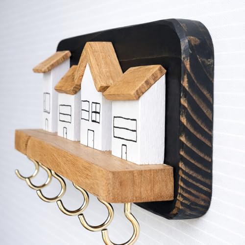 Image of Real Wood House Design Key Holder (Street)