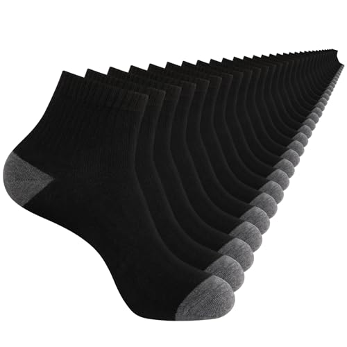 30 Pack 4 Styles Men's Women's Ankle Socks Mini Crew Quarter-Breathable Athletic Casual Bulk, Fits Shoe Size 8-11