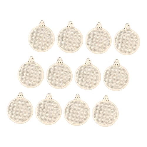 Ornements suspendus en bois Noël DOITOOL, 12 ronds de broderie créatifs