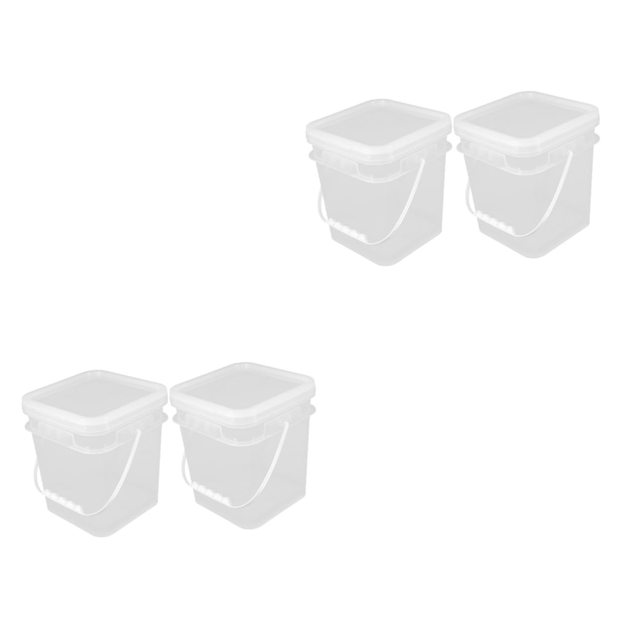 ABOOFAN 4 Piezas Bote de Pintura Balde de plástico para Pintar. Barril de plástico para Pintar. Cubo químico con Tapa Cubo de Pintura balde pequeño con asa contenedores de Pintura AbS