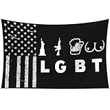 Liberty Gun Beer Funny Flag 3x5 Ft LGBT American Black Flags For College Dorm Man Cave Wall Decoration