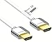 Produktbild mumbi 26015 UltraThin HDMI 2.0 Kabel High Speed mit Ethernet 1m (Ultra HD, 4K, 3D, 2160p bis 60Hz, HDR, HLG) Vollmetallstecker, 24 Karat vergoldet, 1.00m, weiß