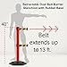Montour Line MSR630D Set of 2 Retractable Belt Barrier Stanchion, Heavy-Duty Rubber Base, Red Post (13 ft Maroon Dual Belt)