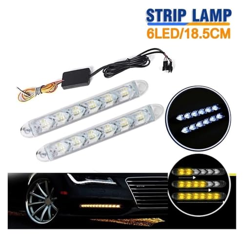 Piloto trasero coche 12V con luces de circulación diurnas DRL e intermitentes flujo flechas ámbar 4