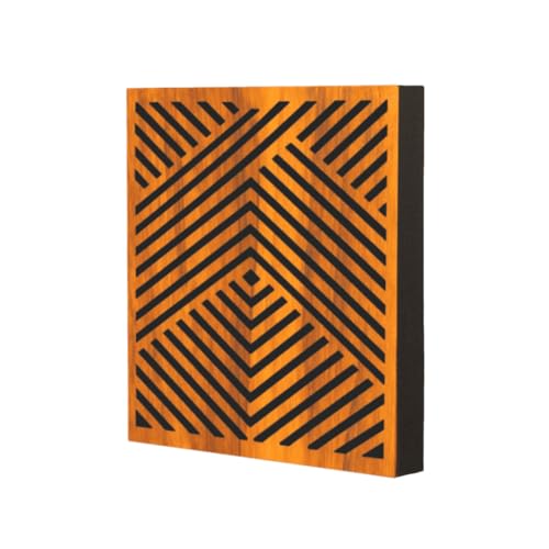 Image of Timber Acoustics Abfuser Mini Acoustic Panel | Diffusion & Absorption | Reduces Echo | For Studios, Home Theatres & Living Spaces | 1ft x 1ft x 2in (Crossline, Set of 4)