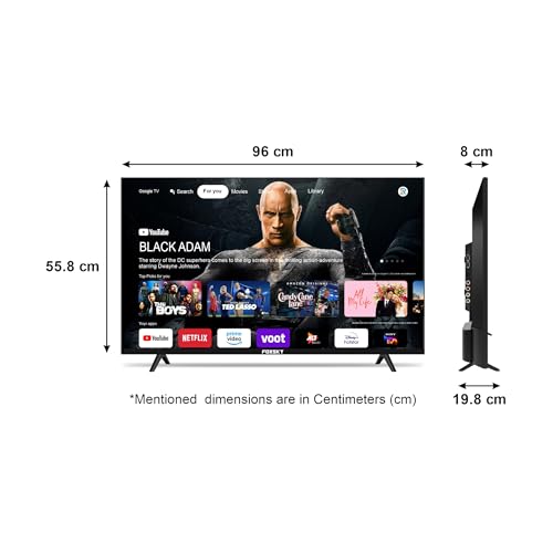 Image of Foxsky 109 cm (43 inch) Frameless Series 4K UHD QLED Google TV FS43GATV (Black)
