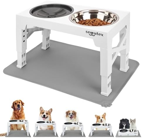 Elevated Dog Feeder – Elevated Feeder with 5 Adjustable Heights a...