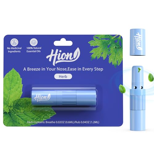 Image of Hion Nausea Relief Inhaler Natural Essential Oil,Dual-Use for Motion Sickness,Morning Sickness,Sea Sickness and Stress with Fast-Acting Relief,Herb,1 Pcs