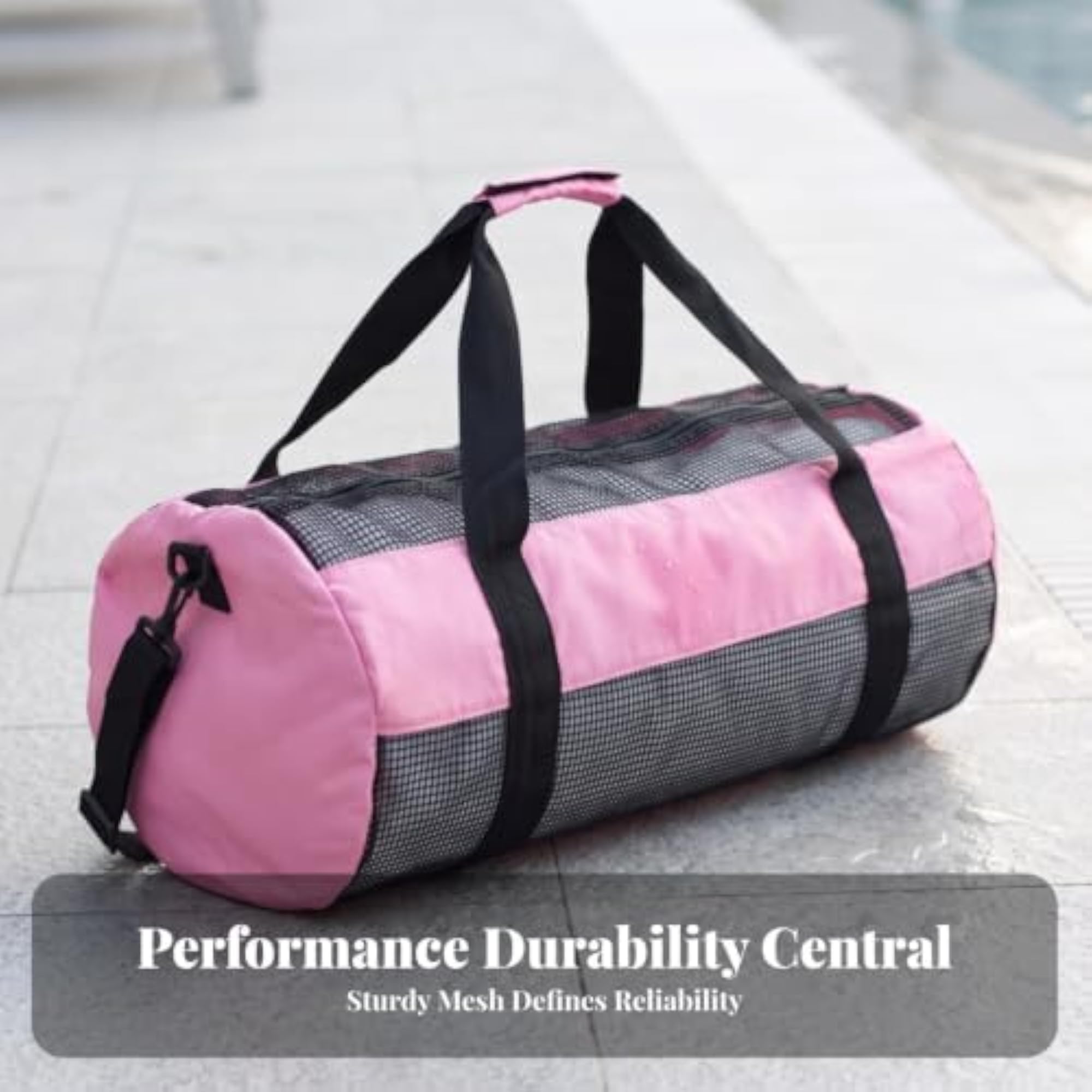 Dive Equipment Bag with Shoulder Strap, Roomy Cylindrical Design