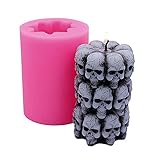 3D Skull Design Silicone Candle Mold Decorated Pillar Candle Mould Handcrafted Silicone Molds for...
