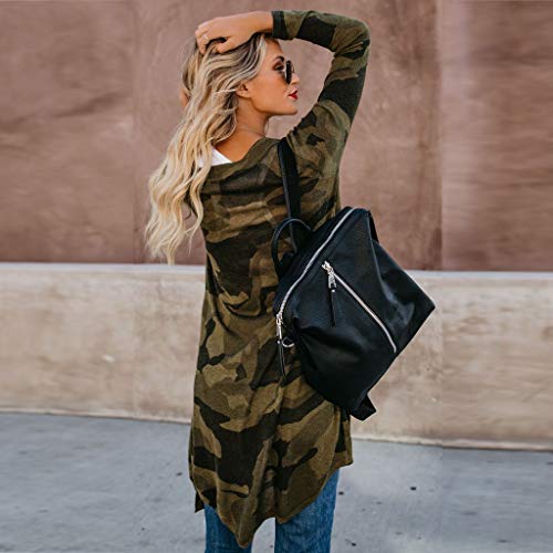 Toimothcn Womens Thin Camouflage Cardigan Tops Long Sleeve Slim Jacket Outerwear Coat(Camouflage,L)