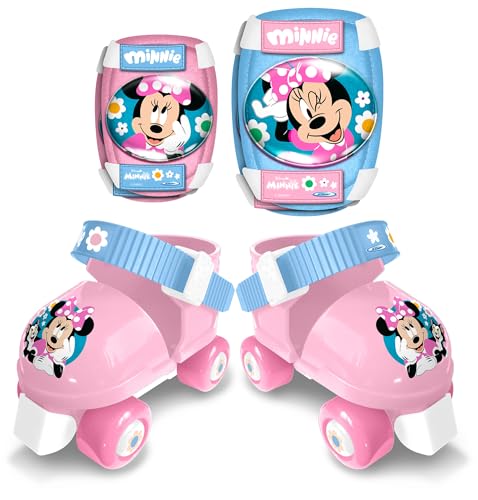 Set Rollers 4 Wheels + Elbow & Knee Pads Minnie