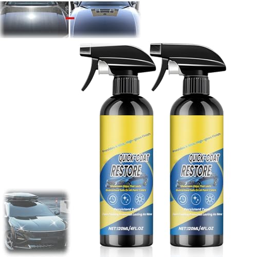 Nano Quick Coat Restore Coating Spray Advanced Automobile Quick-Acting Coating Agent Quick Effect CoatingAgent Spray with Dust Proof and Glazing Effects Long-Lasting Car Showroom Gloss (2 PCS)
