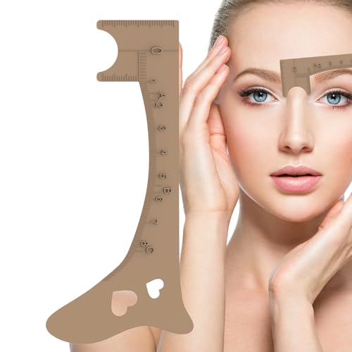 眉毛測定ツール、眉定規 | アイライナー用の女性の眉毛テンプレート,クイックアイメイクアップツール、明確な眉、リップラインのための多機能眉測定アイメイクアップエイド