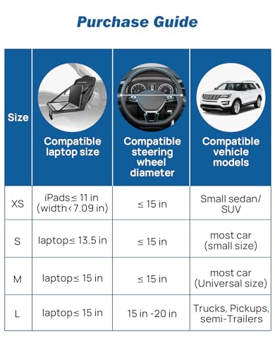 JOYTUTUS Steering Wheel Desk, Back Seat Headrest Tray for Eating Food and Drink, Work Table for Writing and Steering Wheel Laptop Tray, Car Organizer for Commuters, Travel, Family (16.54'' x 11.8'')