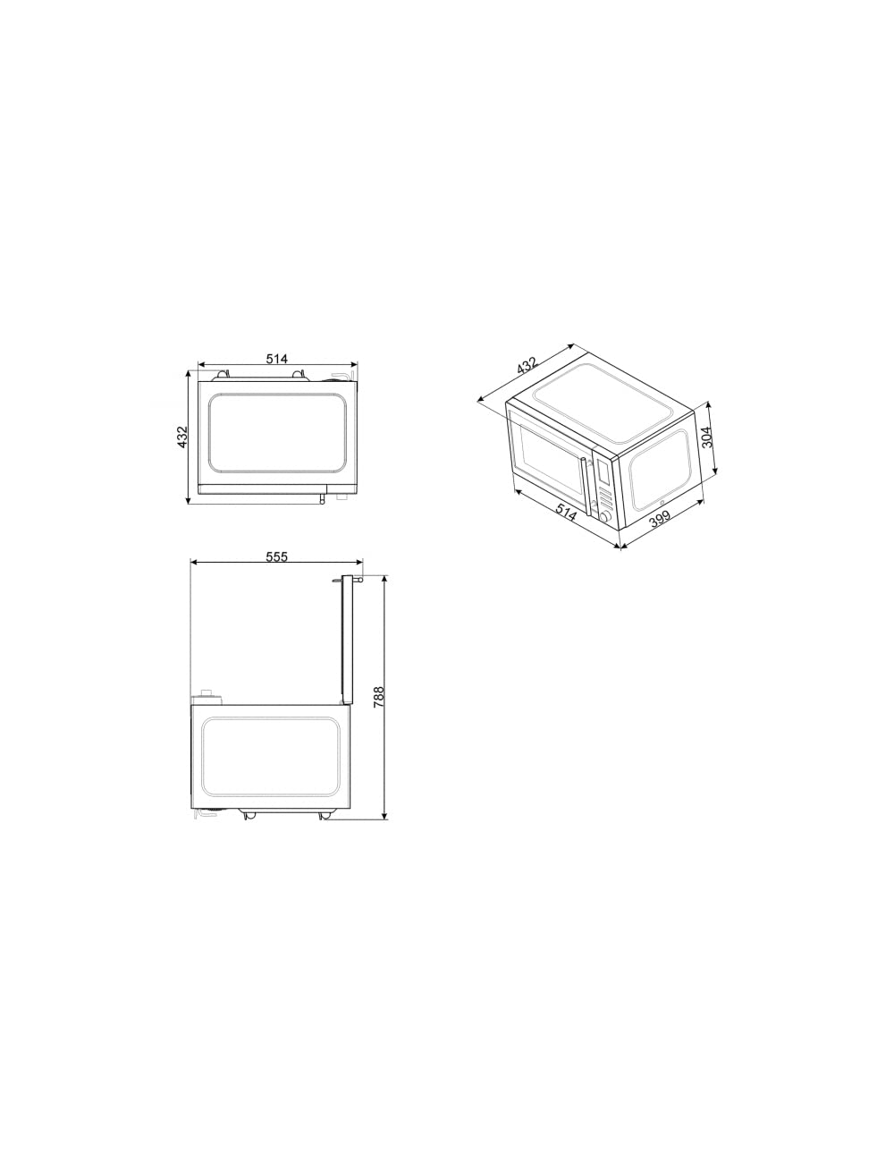 Smeg MOE25X Comptoir Micro-ondes grill 25L 900W Acier inoxydable micro-onde