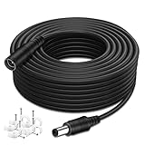 WildHD DC Power Extension Cable 33ft 2.1mm x 5.5mm Compatible with 12V DC Adapter Cord for CCTV Security Camera IP Camera Standalone DVR (5.5mm DC Plug 33ft Black)