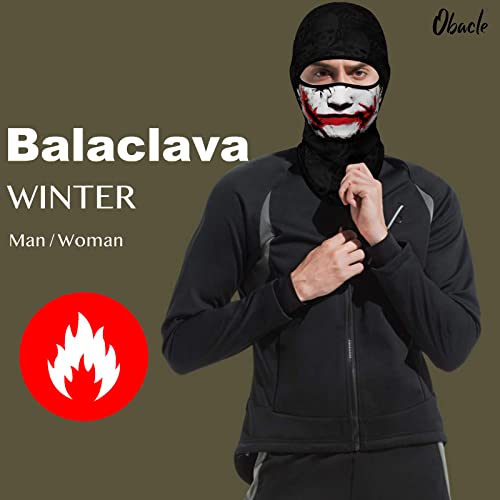 Obacle Balaclava Face Mask Men Women For Winter Cold Weather Ski Hunting (Skull White Face Red Blood) #TOP4