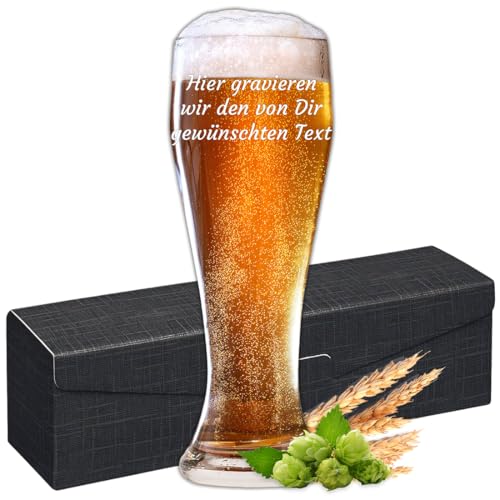 polar-effekt 0 5 L Weizenglas mit Gravur - personalisiertes Bierglas mit Wunschtext - individuelles Geschenk für Männer Frauen Bierliebhaber Geburtstag Vatertag Jubiläum