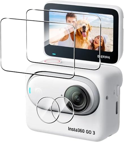 y2+2ZbgzFor Insta360 Go3S JtB (2) + YیtB (2) KXtB y2024Voz 0.3mm 2.5D dx9H Sʕی ώw  ߗ {Ɏqfލ̗p Uh~