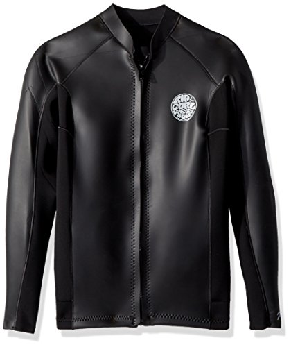 Rip Curl Aggro 1.5M Long Sleeve Front Zip Wetsuit Jacket, Black, XL