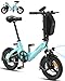 Bodywel T16Pro Bici Elettrica Pieghevole 14" Leggera Adulti/Ragazzi, Batteria 36V 10Ah + Motore 250W, 3 Velocità, Display LED 4.5", Preassemblata 90% per Città
