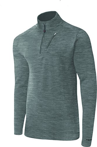 Terramar Escalator Expedition Weight Half Zip Tops, Ash Heather, Large/(42