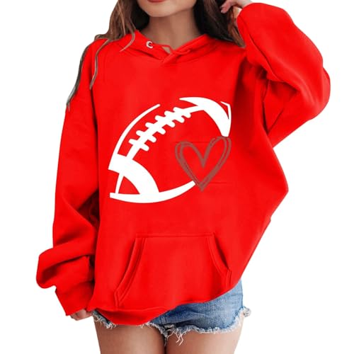 Generisch Sudadera de una sola pieza para niños y niñas, sudadera con capucha de manga larga, suave, con gráficos, sudadera para niños, ropa superior, suéter 62 niño, rojo, 8-9 años