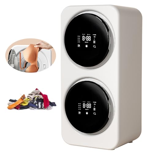 Machine a Laver séchante de 3,5 L à Double Barillet avec Panneau Tactile Intelligent/Baril autonettoyant - Lavage Doux, pour Appartement, dortoir et Camping-Cars,Desktop