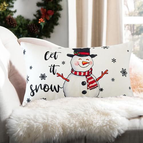 Ohok Dekorativ Weihnachten Kissenbezug 30x50 cm, Polyester Leinen...