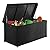 VINGLI Upgraded Version 132 Gallon Outdoor Storage Box, Patio Rattan Deck Box, Wicker Storage Bench for Indoor, Outdoor, Pool, Balcony, Yard, Garden, Black