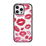 CASETiFY Impact Case for iPhone 16 Pro Max [Slim / 8.2 ft. 4X Military Grade Drop Protection/Wireless Charging Compatible] - Lipstick Kisses - Clear Black