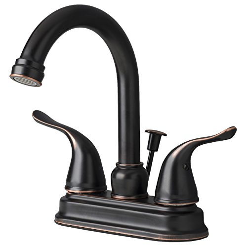Builders Shoppe Concord 2020TB Two Handle Centerset Lavatory Faucet with Pop-up Drain Oil Rubbed Bronze Finish