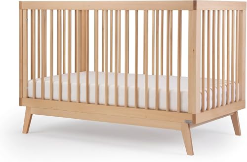 dadada Baby Soho 3-in-1 Convertible Wooden Crib to Toddler Bed - Made in Italy, GREENGUARD Gold Certified, Baby-Safe Finish, Handcrafted Beechwood,...