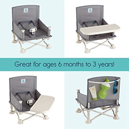 Jolfay Omniboost Travel Booster Seat With Tray For Baby|Folding Portable  High Chair For EatingCampingBeachLawnGrandma's|Tip-Free Design Straps To