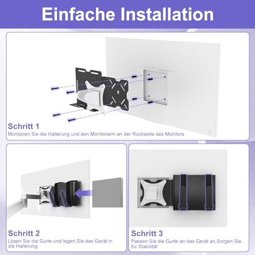 Universelle VESA Halterung für Mini PC Verstellbare Halterung für Dell HP Lenovo Mini Computer, Modems, USV-Geräte, Kabelboxen und Mehr Mini PC Halterung kann VESA-Arme Anschließen mit Schrauben