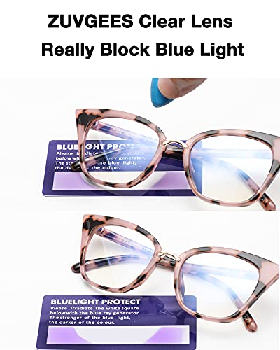 Image of ZUVGEES 2 Pack Womens Cute Oversized Cat Eye Blue Light Blocking Reading Glasses Computer Readers