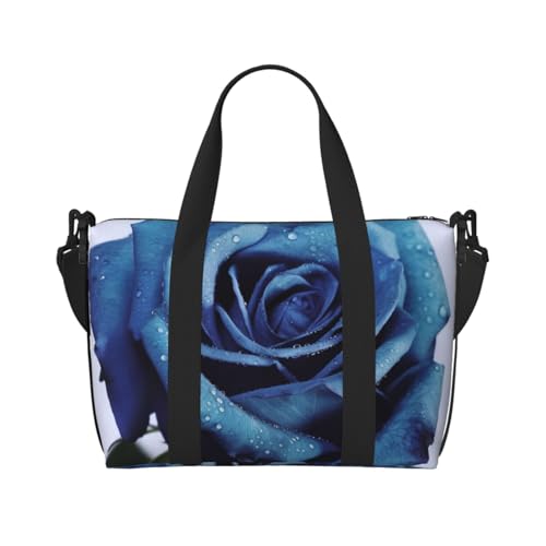 Travel Duffel Bag for Women, Large Shoulder Weekender Overnight Bag, Sport Gym Bag for Men, Carry On Tote Bags, blue rose blooms Luggage Bag for Travel Essentials