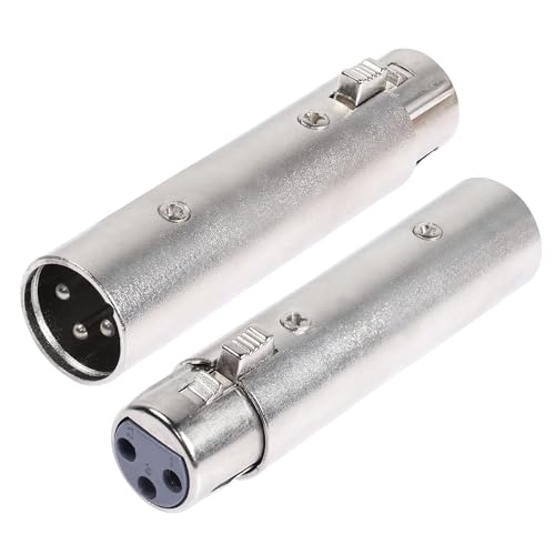 XLR Male to Female Adapter [ 2 Piece ],3 Pin XLR Audio Microphone...