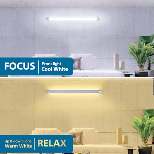 Image of Philips Dual Glow LED Batten Light 30W WW + CDL | 2-in-1 Switchable Warm White & Cool Day Light | Energy Efficient LED Tube Light | Slim Design for Home, Office & Commercial Use | Pack of 1