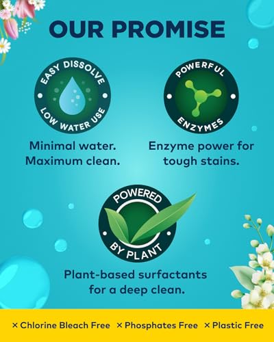 Image of BLUE BUBBLE Eco Friendly Laundry Detergent Sheets Fresh Linen Scent - 5in1 Plant Based Laundry Soap Sheets for Sensitive Skin, Dissolvable Zero Waste Plastic Free Strip - up to 100 Loads
