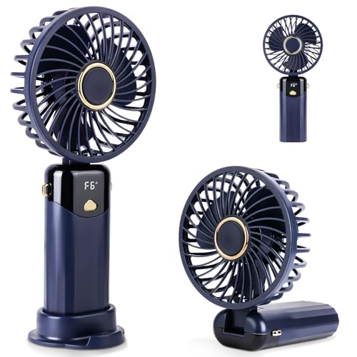 AUAUY draagbare USB-handventilator met 6 snelheden en digitaal display