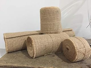 Neofleur 5 metre roll (16 FEET) of Luxury Natural Hessian Burlap Jute Fabric Ribbon. Available in 2", 4", 6", 12"