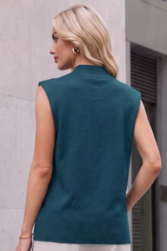 Image of Arach&Cloz Women's Wool Blend Mock Neck Sweaters Vest Business Casual Lightweight Trendy Tops Summer Outfits 2026