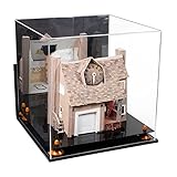 Better Display Cases Acrylic Versatile Display Case - Large Square Box with Mirror Case, Orange Risers, Black Base and Wallmount 15.5' x 15.5' x 15.5' (A118)