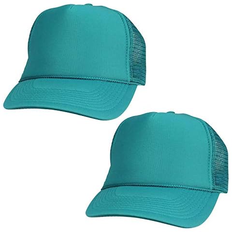 2 Pack Baseball Caps Blank Trucker Hats Summer Mesh Cap (2 for Price of 1) (Teal) Cover